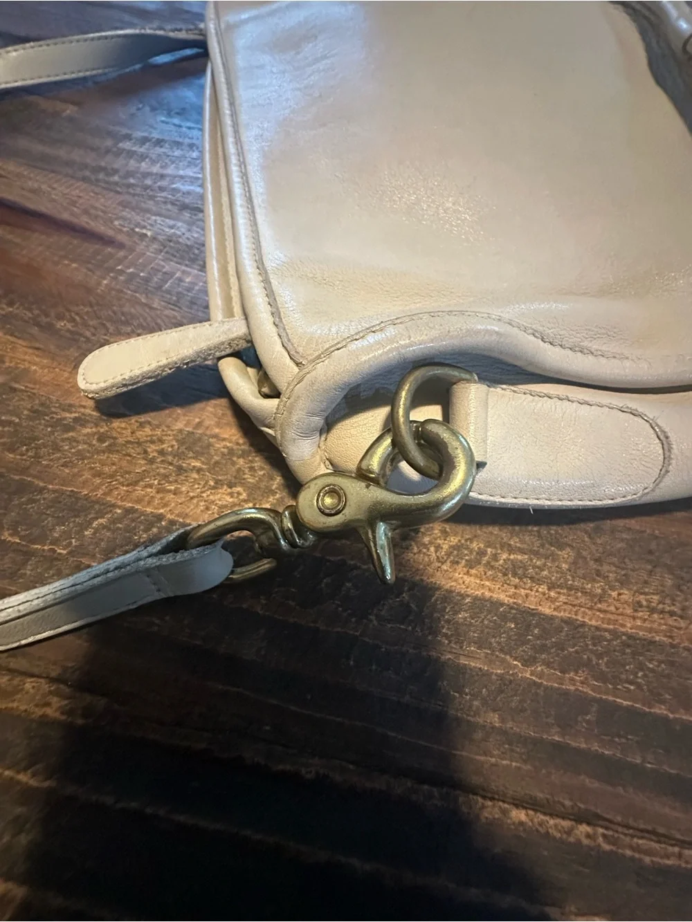 Vintage Coach Cafe Bag 4111 Bone Ivory Leather Crossbody USA